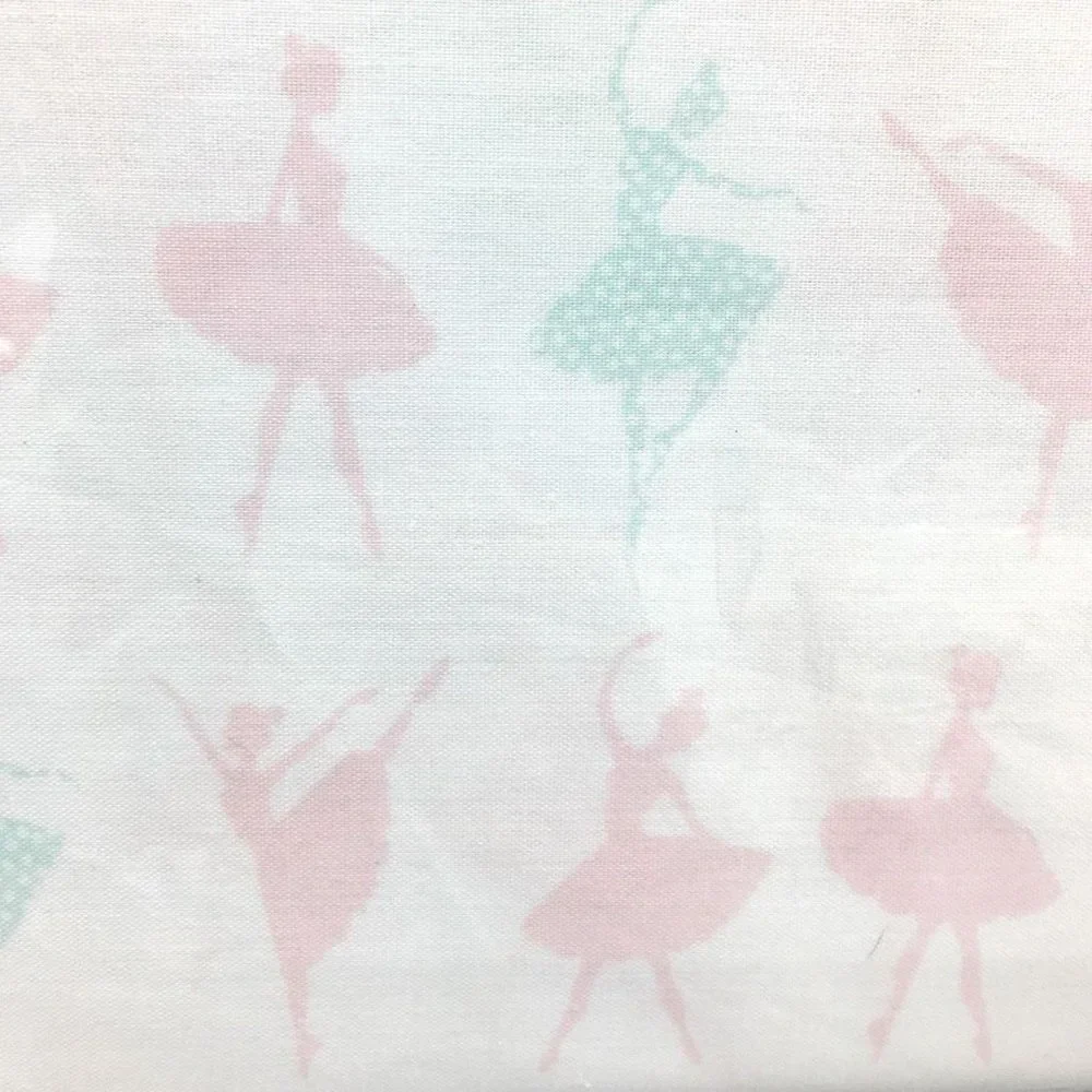 3pc Ballerina TWIN Sheet Pillowcase Set Dance Dancer Pink Aqua Turquoise Envogue